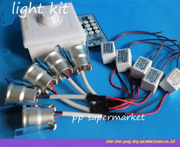 3W šviesos srautą galima reguliuoti kabinetas šviesos diodų (led Lubų Downlight su IR LED Dimmer, PWM Dimmer