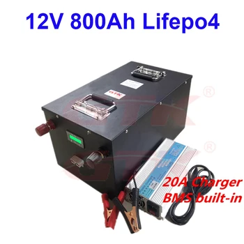 12V 800Ah lifepo4 Saulės baterija su BMS ličio 12v RV motorinių namuose saulės sistemos Garlaivis Mašina +20A įkroviklis