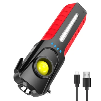 LED, COB Žibintuvėlis Su Saugos Plaktukas Gelbėjimo USB Įkrovimo Su Magneto Maitinimo Banko Žibintuvėlis Lauko Avarinė darbo lemputė