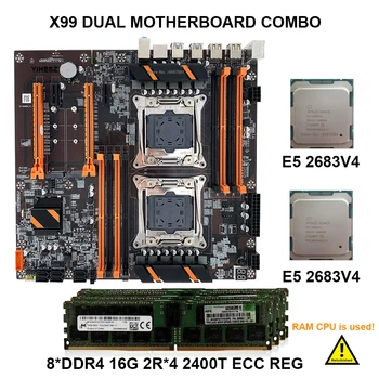 X99 Dual CPU Plokštė Combo E5 2683V4 LGA2011-3 M. 2 SSD laiko Tarpsnių SATA3.0 PCIE3.0 X16 RAM Max RAM 256G palaiko Xeon E5 V3 V4 CPU