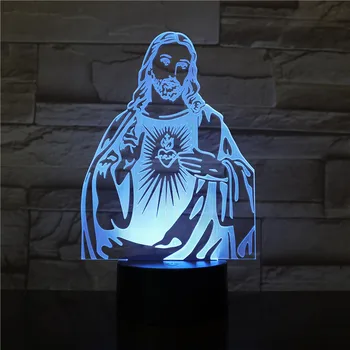 3D Lempos Kryžiaus Jėzus Biblijoje Naktį Šviesos Akrilo Plokštės Touch Namų Dekoro Atostogų Dovanos Draugui