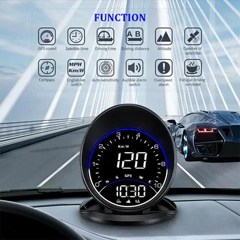 G6 GPS HUD Spidometras Plug and Play Automobilio Važiavimo Kryptimi Laiko Head Up Display greičio viršijimo Signalas Auto Priedai Tinka Visiems Automobilių