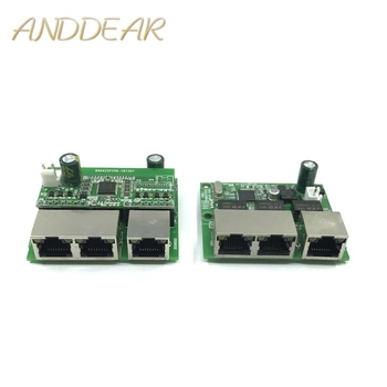 3-port Gigabit POEswitch modulis yra plačiai naudojamas LED eilutė 3 port 10/100m susisiekti POEport mini switch module PCBA Plokštė
