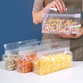 5VNT Silikono Maisto Daugkartinio naudojimo Maišelis Šviežių saugojimo Krepšys Vaisių Ir Daržovių Sandarų Maišelį nepralaidžiose Maisto produktų Laikymo Ziplock Krepšys