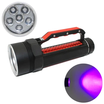 LED nardymo žibintuvėlis UV 6 * UV LED 1800 liumenų Vandeniui povandeninis nardymas katerių rasti skorpionas ar gintaro