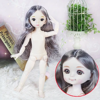 BJD Doll 30cm 1/6 Masto Mergina Lėlės 3D Akis Bjd Plastiko Nuogas Kūnas Lėlės Moterų Modelis Lėlės Makiažas 