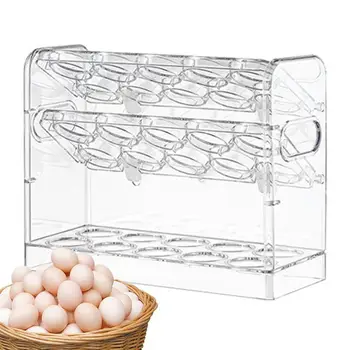 Kiaušinių Šaldytuvo Laikymas 3-Sluoksnis, Kiaušinių Stovas Erdvė Užsklanda Su 30 Tinklai Kiaušinių Laikiklis Su Rankenėle, Virtuvė, Sandėliavimo Ir Organizacijos Valgomasis