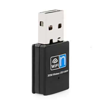 Belaidė Mini USB Wifi Adapteris 802.11 N 300Mbps USB2.0 Imtuvas Dongle Tinklo Kortelė Darbalaukio Nešiojamas KOMPIUTERIS