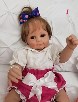 FBBD 50CM reborn baby girl saldus šypsena, naujas dizainas, veido, kūdikių 3D Odos aukštos kokybės lėlės nekilnojamojo minkštos džiugu kūdikio gimtadienio Dovana