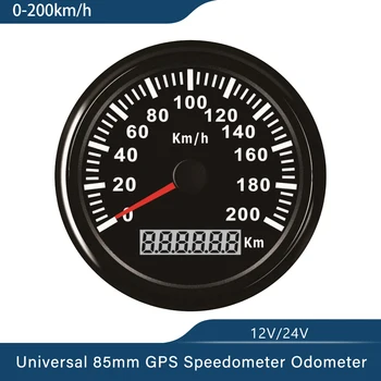 Naujas 85mm GPS Spidometro 120km/h 200km/h Greičio Matuoklis Ridos ATV UTV Motociklo Automobilių, Sunkvežimių, Valčių, Jachtų 9-32V Raudonas Apšvietimas