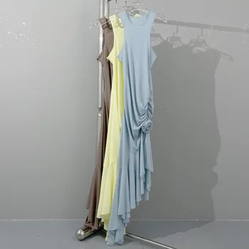 Seksualus ir elegantiškas teka pynimas nereguliarus elastinga slim suknelės moterims 2023 3D trimatis rožių gėlių pynimas bakas suknelė