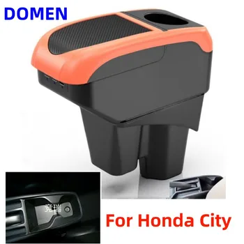 Honda City Porankiu Langelį Automobilių Saugojimo Dėžutė 2014-2022 Porankiu talpinimo Pakeitimo Automobilio Interjero Priedai USB Baterija