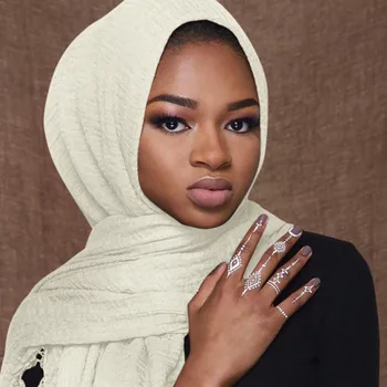 Mados Medvilnės skalbiniai Jersey Hijab Šalikas Ilgas Musulmonų Skara Paprastas Minkštas Turbaną Kaklaraištis Galvos Apsiaustas Moterų Afrikoje Lankelis
