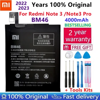 Naujas Originalus BM46 Didelės Talpos 4000mah Mobiliojo Telefono BM46 Baterija Xiaomi Redmi 3 Pastaba note3 Pro/Prime Baterija+Nemokamas Įrankiai