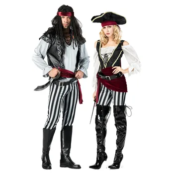 Deluxe Piratų Kostiumai Helovyno Karnavalas Cosplay Piratai Fancy Dress Pora Kostiumas helovinas kostiumai suaugusiems