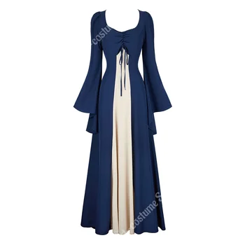 Viduramžių Suknelė Plius Dydis Viktorijos Suknelės 18 A. Renesanso Kostiumų Cosplay Europos Drabužių Ilga Suknelė Trimitas Rankovėmis