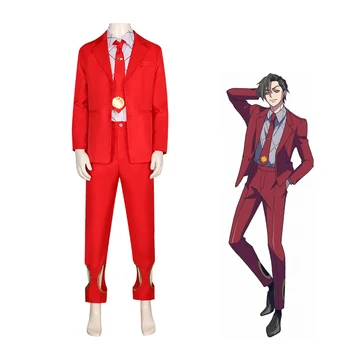 High Card Anime Cosplay Kostiumų Chris ' as Redgrave COS Raudonos spalvos Kostiumas Nustatyti Vienodus Marškinius Panty Halloween Party Veiklos Dėvėti Vyrams