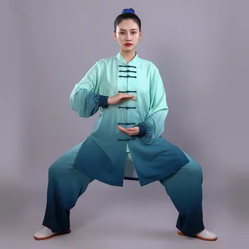 Kung Fu Chi Drabužių Kovos Menų Drabužius Taijiquan Wushu Vienodas Wing Chun Spalvotų 2022 Gradientas Kvėpuojantis