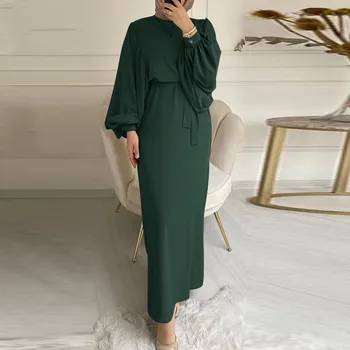 Elegantiškas Musulmonų Suknelė Moterims 2023 Pavasario Mados Juostinės Maxi Dubajus Abaja Šalies Kietieji Ilgai جلابيه نسائية