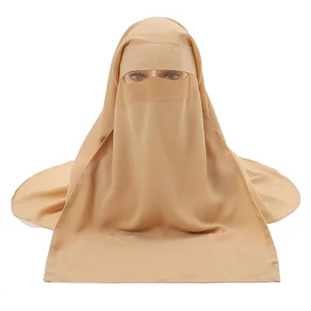 Moteris Musulmonų Šifono Hijab Kaukė 2023 Naujas Apsaugos nuo Saulės Kostiumas Mados Ramadanas Paprastas Minkštas Kvėpuojantis Turbaną Islamo Paprasta skara