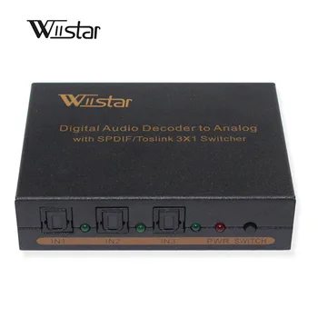 Wiistar 3 1 Būdas Optinis TOSLINK Selektorių Splitter Langelį Skaitmeninio Garso dekoderio paramos AC3/DTS Nemokamas Pristatymas