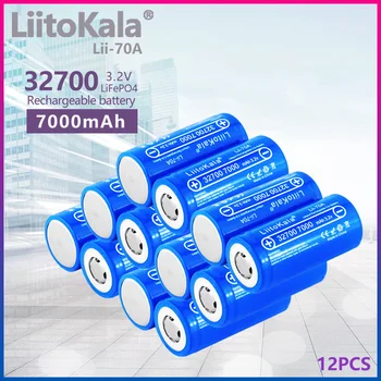 12PCS LiitoKala Lii-70A 3.2 V 32700 6500mAh 7000mah LiFePO4 Baterija 35A Nuolat Išleidimo Didžiausias 55A Didelės galios baterija