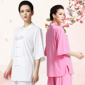 Vasaros Wushu Drabužių Kung Fu Suknelė Chi Drabužius Kovos Meno Vienodą Moterų Mergina Vientisos Spalvos Kun Meistras 2023 Naujas Stilius