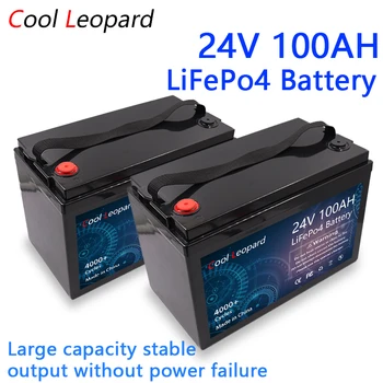 24V 100Ah LiFePO4 Baterija 5000+ Įkraunama Ličio Geležies Fosfato Baterijos Built-in BMS už RV Velkamosiomis Motorinių Saulės Sistema