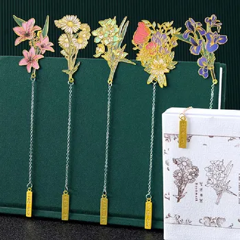 Kūrybos Kinų Stiliaus Gėlių Žalvario Žymą su Kutas Pakabukas Retro Knygos Įrašus Studentų Smulkių Suvenyrų Mokyklos Raštinės Reikmenys