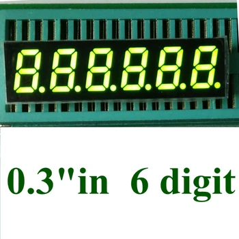10VNT 7 Segmentų 0.3 LED Ekranas žalia Nixie vamzdis 0.3 cm 6 Bitų Skaitmeninis Vamzdžių Plastiko, Metalo Bendro katodo 2v digitaldisplay
