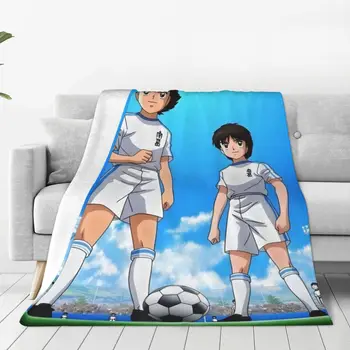 Captain Tsubasa Futbolo Anime Futbolo Žaidimas Nešiojamų Šiltas Mesti Pledai, Patalynė Kelionės