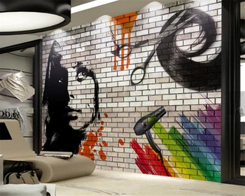 Individualizuotos Fono paveikslėlį Plytų Sienos, Plaukų Salonas Modernus Abstraktusis Menas, Sienų Tapyba Kambarį Miegamasis 3d Tapetai, sienų