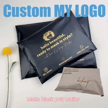 logotipą spausdinti matte black pakuotės maišelis drabužiams plastiko, poli siuntėjus paketas, plastikiniai Biologiškai laivybos pašto maišai