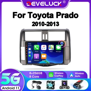 Develuck Android 11 Automobilių Radijo Toyota Land Cruiser 150 Prado 2010 - 2013 daugialypės terpės Grotuvas, 2 Din Carplay DVD Stereo Auto GPS