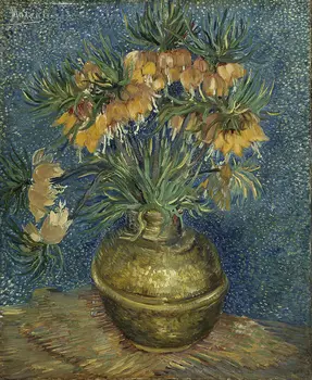 Handpainted Dar Gyvenimo Drobė Meno Crown Imperial Fritillaries į Vario Vaza Vincent Van Gogh Naftos Tapyba Reprodukcija, be Rėmelio
