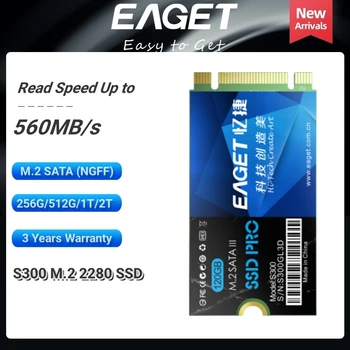 EAGET S300 M. 2 SATA SSD NGFF 128GB 256 GB 512 GB 1 TB 2TB M2 SATA SSD SATA3 6Gb Vidinio Kietojo Disko Kietajame Diske Nešiojamas kompiuteris